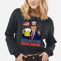 Make 4th Of July Great Again Cropped Pullover Crew