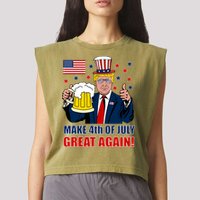 Make 4th Of July Great Again Garment-Dyed Women's Muscle Tee