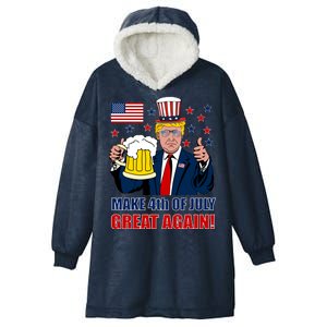 Make 4th Of July Great Again Hooded Wearable Blanket