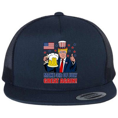 Make 4th Of July Great Again Flat Bill Trucker Hat