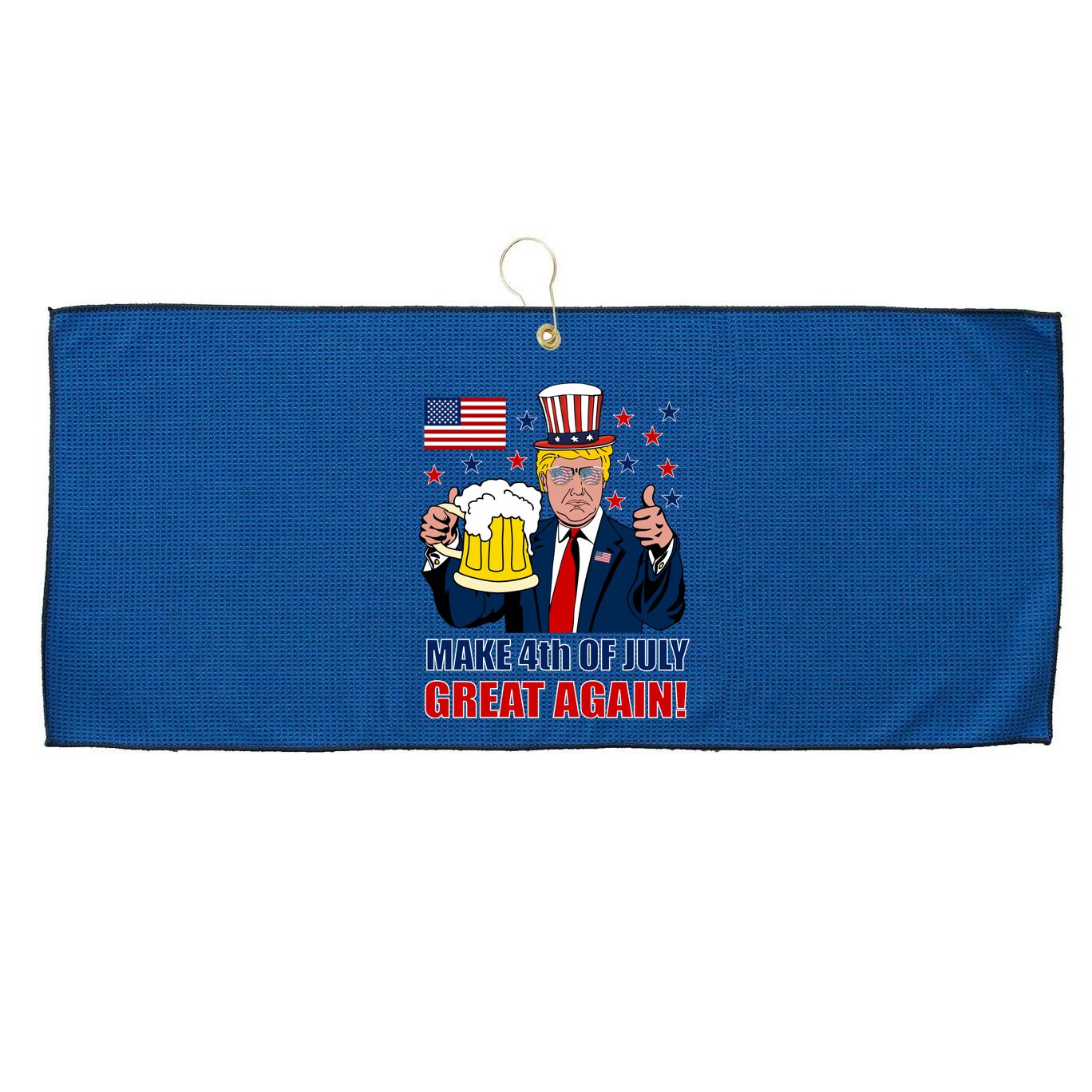 Make 4th Of July Great Again Large Microfiber Waffle Golf Towel