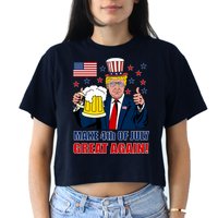 Make 4th Of July Great Again Women's Crop Top Tee
