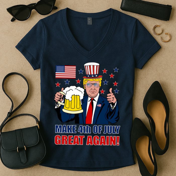 Make 4th Of July Great Again Women's V-Neck T-Shirt