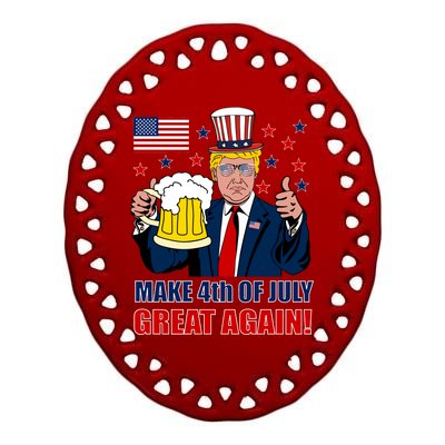 Make 4th Of July Great Again Ceramic Oval Ornament