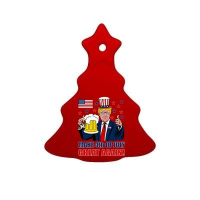 Make 4th Of July Great Again Ceramic Tree Ornament