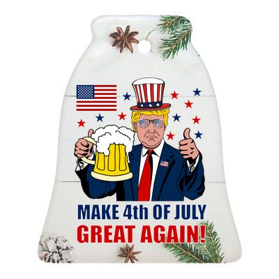 Make 4th Of July Great Again Ceramic Bell Ornament