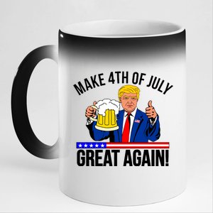 Make 4th of July Great Again! Donald Trump Beer USA 11oz Black Color Changing Mug