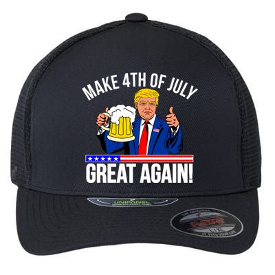 Make 4th of July Great Again! Donald Trump Beer USA Flexfit Unipanel Trucker Cap