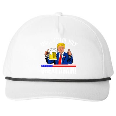 Make 4th of July Great Again! Donald Trump Beer USA Snapback Five-Panel Rope Hat