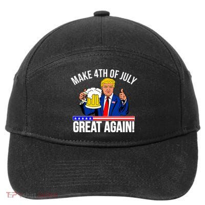 Make 4th of July Great Again! Donald Trump Beer USA 7-Panel Snapback Hat