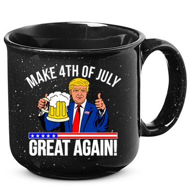 Make 4th of July Great Again! Donald Trump Beer USA 15oz Campfire Ceramic Mug