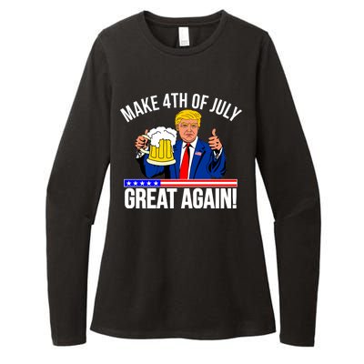 Make 4th of July Great Again! Donald Trump Beer USA Womens CVC Long Sleeve Shirt