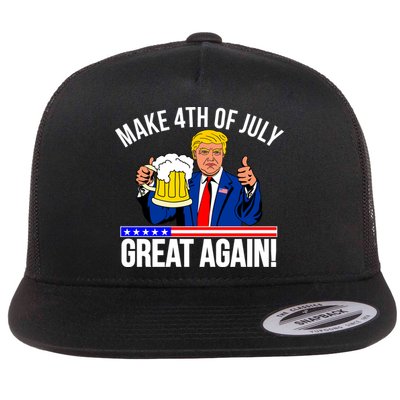 Make 4th of July Great Again! Donald Trump Beer USA Flatbill Hat