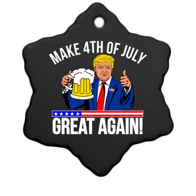 Make 4th of July Great Again! Donald Trump Beer USA Ceramic Star Ornament