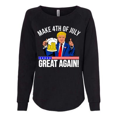 Make 4th of July Great Again! Donald Trump Beer USA Womens California Wash Sweatshirt