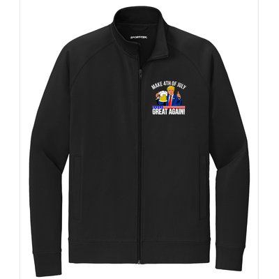 Make 4th of July Great Again! Donald Trump Beer USA Stretch Full-Zip Cadet Jacket