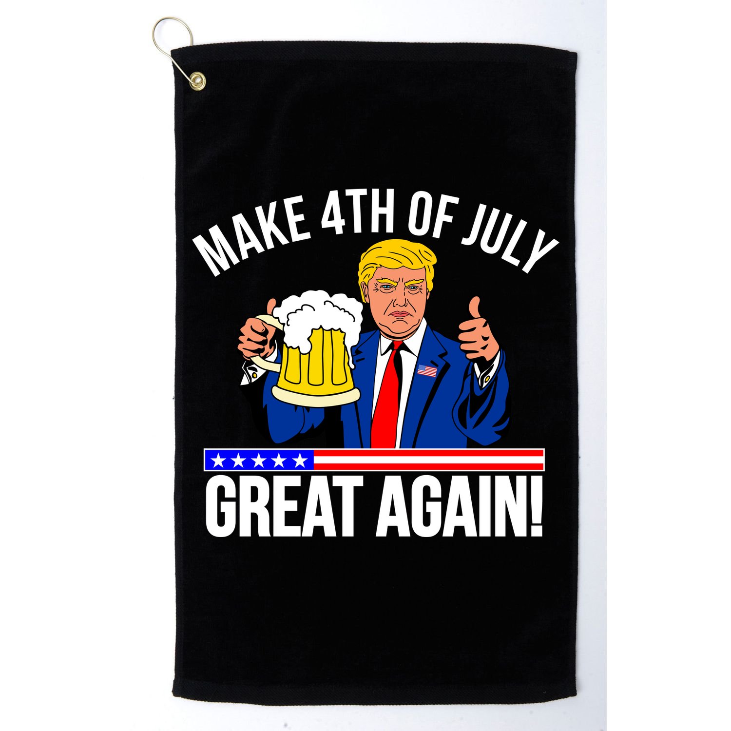 Make 4th of July Great Again! Donald Trump Beer USA Golf Towel