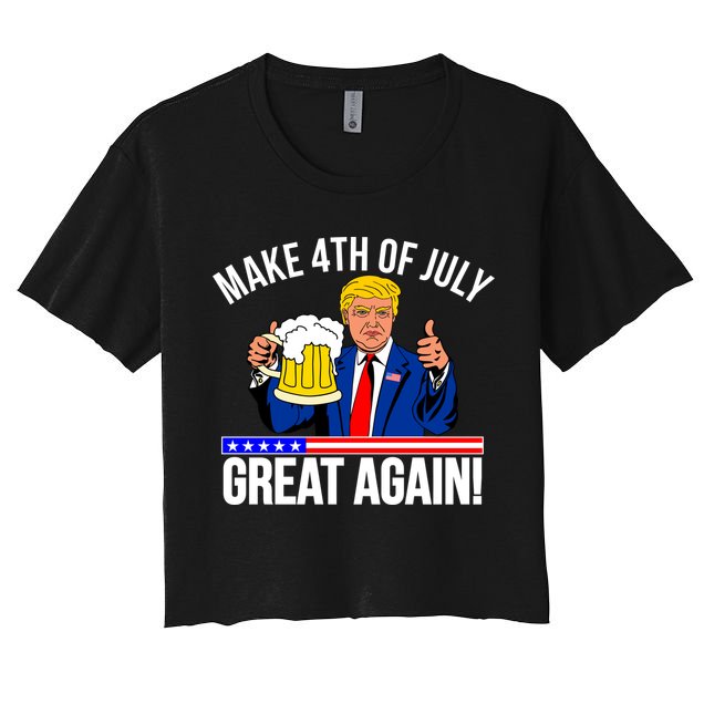 Make 4th of July Great Again! Donald Trump Beer USA Crop Top