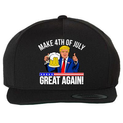 Make 4th of July Great Again! Donald Trump Beer USA Wool Snapback Cap