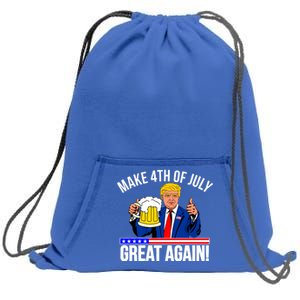 Make 4th of July Great Again! Donald Trump Beer USA Sweatshirt Cinch Pack Bag