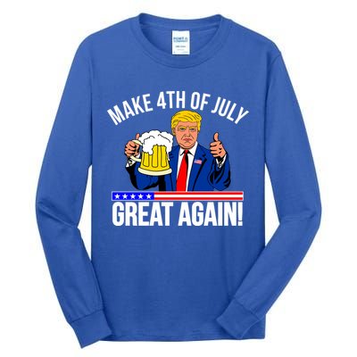 Make 4th of July Great Again! Donald Trump Beer USA Tall Long Sleeve T-Shirt
