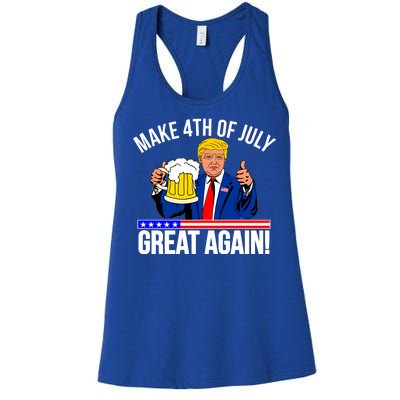 Make 4th of July Great Again! Donald Trump Beer USA Women's Racerback Tank