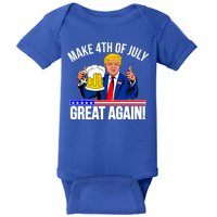 Make 4th of July Great Again! Donald Trump Beer USA Baby Bodysuit