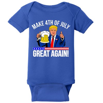 Make 4th of July Great Again! Donald Trump Beer USA Baby Bodysuit