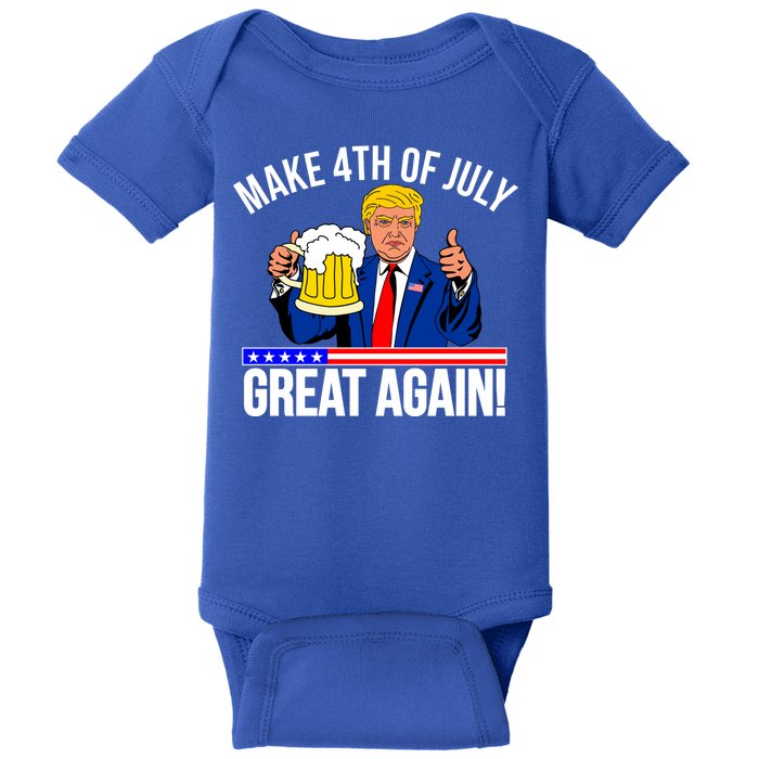 Make 4th of July Great Again! Donald Trump Beer USA Baby Bodysuit