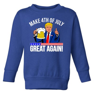 Make 4th of July Great Again! Donald Trump Beer USA Toddler Sweatshirt