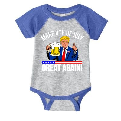 Make 4th of July Great Again! Donald Trump Beer USA Infant Baby Jersey Bodysuit