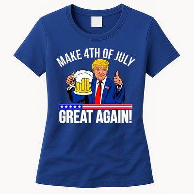 Make 4th of July Great Again! Donald Trump Beer USA Womens T-Shirt
