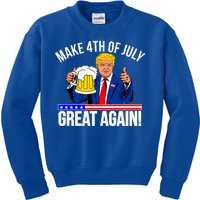 Make 4th of July Great Again! Donald Trump Beer USA Kids Sweatshirt