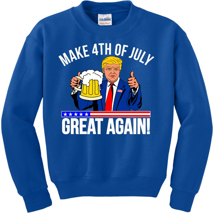 Make 4th of July Great Again! Donald Trump Beer USA Kids Sweatshirt