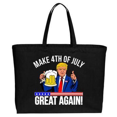 Make 4th of July Great Again! Donald Trump Beer USA Cotton Canvas Jumbo Tote