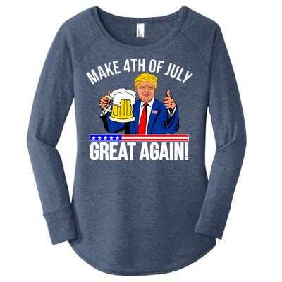 Make 4th of July Great Again! Donald Trump Beer USA Women's Perfect Tri Tunic Long Sleeve Shirt