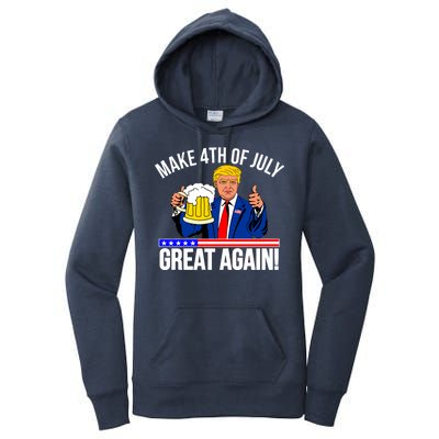 Make 4th of July Great Again! Donald Trump Beer USA Women's Pullover Hoodie