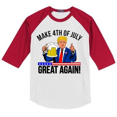 Make 4th of July Great Again! Donald Trump Beer USA Kids Colorblock Raglan Jersey