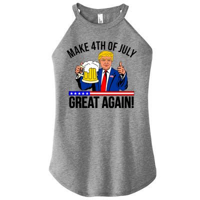 Make 4th of July Great Again! Donald Trump Beer USA Women’s Perfect Tri Rocker Tank