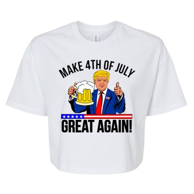 Make 4th of July Great Again! Donald Trump Beer USA Bella+Canvas Jersey Crop Tee