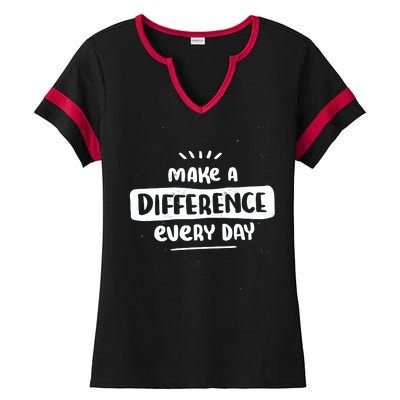 Make A Difference  Ladies Halftime Notch Neck Tee