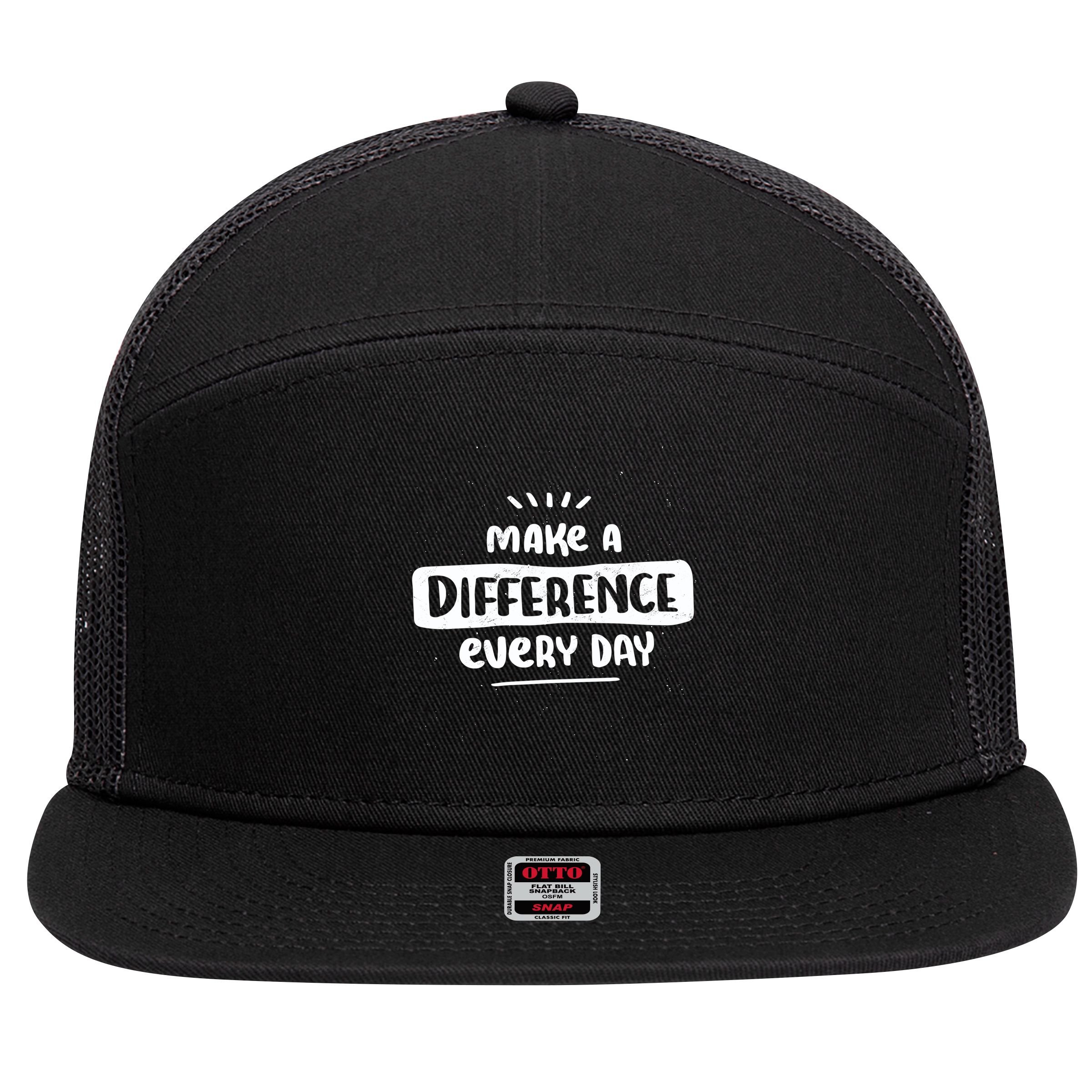 Make A Difference  7 Panel Mesh Trucker Snapback Hat