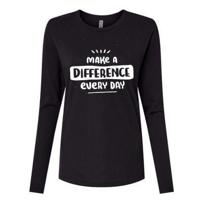 Make A Difference  Womens Cotton Relaxed Long Sleeve T-Shirt