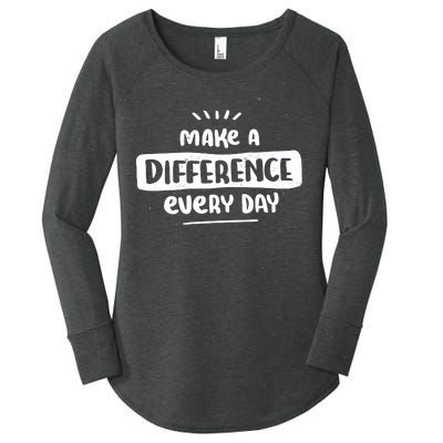 Make A Difference  Women's Perfect Tri Tunic Long Sleeve Shirt