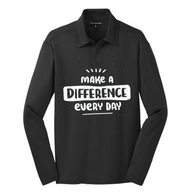 Make A Difference  Silk Touch Performance Long Sleeve Polo