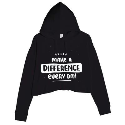 Make A Difference  Crop Fleece Hoodie