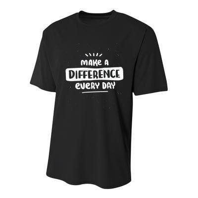 Make A Difference  Youth Performance Sprint T-Shirt