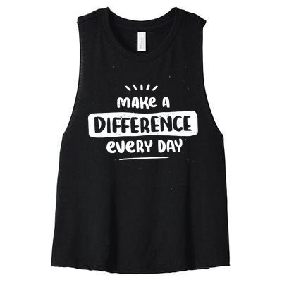 Make A Difference  Women's Racerback Cropped Tank