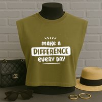 Make A Difference  Garment-Dyed Women's Muscle Tee
