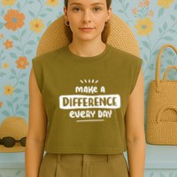 Make A Difference  Garment-Dyed Women's Muscle Tee